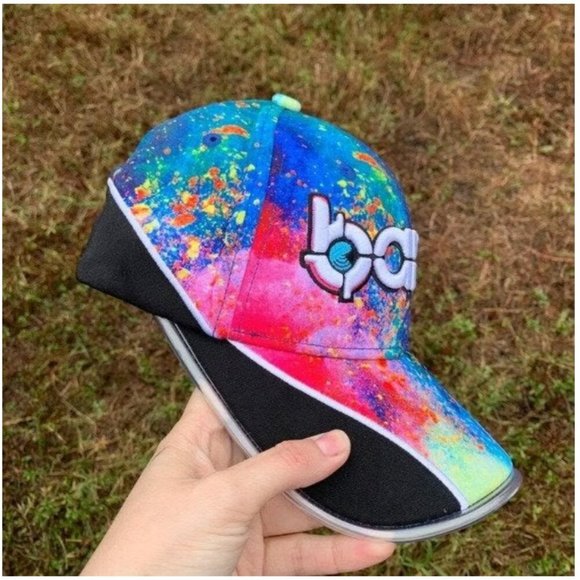 Bang Energy Drink LED Light Up Brim Snapback Cap Rave Galaxy Print Colorful Hat - Picture 3 of 6
